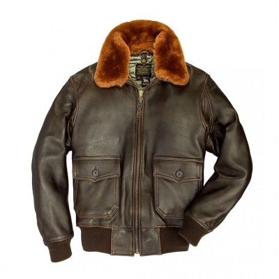 Фото летной кожаной куртки Cockpit U.S. Navy Lambskin G-1 Flight Jacket