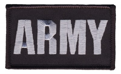 Картинка нашивки на липучке Army Black Patch 2 Х 3