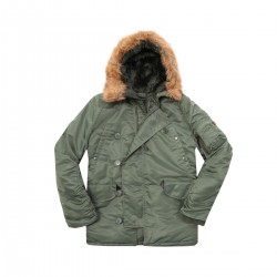 Куртка N-3B Parka оливкового цвета