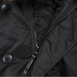 Фото молнии куртки Аляска Alpha Industries N-3B Parka, цвет черный