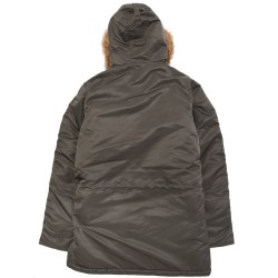 Вид сзади фото Slim Fit N-3B Parka фото цвет серый