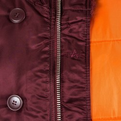 Молния куртки Slim Fit N-3B Parka цвет темно-бордовый