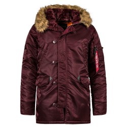 Куртка Slim Fit N-3B Parka цвет темно-бордовый