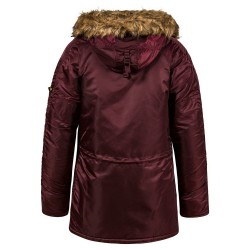 Куртка Slim Fit N-3B Parka цвет темно-бордовый вид сзади