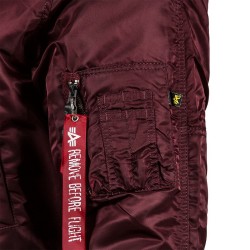 Фото кармана-пенала на куртке Slim Fit N-3B Parka цвет темно-бордовый