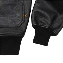 Фото манжетов на куртке G-1 Leather Jacket, цвет черный