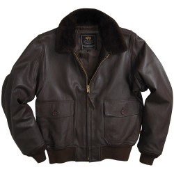 Фото куртки G-1 Leather Jacket, цвет коричневый