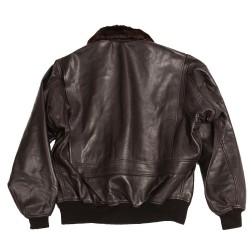 Фото куртки G-1 Leather Jacket, цвет коричневый, вид сзади
