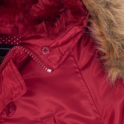Фото капюшона детской куртки Аляска Youth N-3B Parka, цвет красный