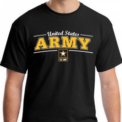 Фото футболки Армии США United States Army Logo Black Tee, вид спереди