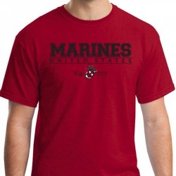 Фото футболки Морской Пехоты США United States Marines With Logo & Date Tee, цвет красный