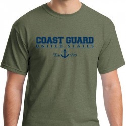Фото футболка Береговой Охраны США United States Coast Guard Tee, цвет оливковый