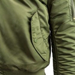 Фото кармана куртки MA-1 Slim Fit, цвет оливковый