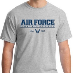 Фото футболки ВВС США United States Air Force With Logo & Date Tee, цвет светло-серый
