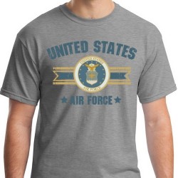 Фото футболки ВВС США United States Air Force With Seal Faded Tee, цвет серый