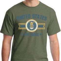 Фото футболки ВВС США United States Air Force With Seal Faded Tee, цвет оливковый