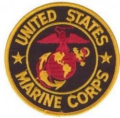 Нашивка Морской Пехоты США U.S. Marine Corps Patch (Black) 4"