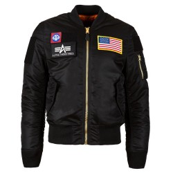 Фото летной куртки Alpha Industries MA-1 Flex Slim Flight Jacket, цвет черный