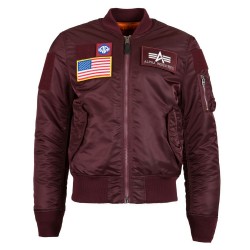 Фото летной куртки Alpha Industries MA-1 Flex Slim Flight Jacket, цвет темно-
бордовый