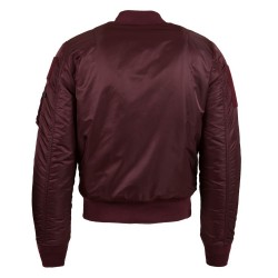 Фото летной куртки Alpha Industries MA-1 Flex Slim Flight Jacket, цвет темно-
бордовый, вид сзади