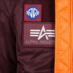 Фото нашивок летной куртки Alpha Industries MA-1 Flex Slim Flight Jacket, цвет 
темно-бордовый