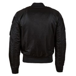 Фото летной куртки Alpha Industries MA-1 Flex Slim Flight Jacket, цвет черный, 
вид сзади