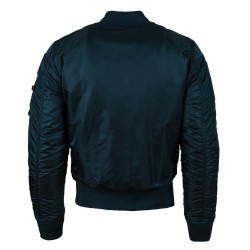 Фото летной куртки Alpha Industries MA-1 Flex Slim Flight Jacket, цвет морской 
волны, вид сзади