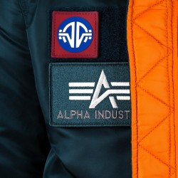 Фото нашивок летной куртки Alpha Industries MA-1 Flex Slim Flight Jacket, цвет 
морской волны