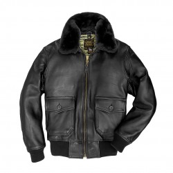Фото летной кожаной куртки Cockpit U.S. Navy Lambskin G-1 Flight Jacket, цвет 
черный