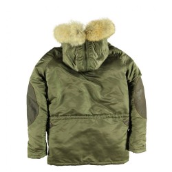 Фото куртки Аляска Cockpit N-3B Long Parka, цвет зеленый, вид сзади