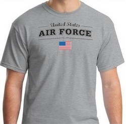Картинка футболки United States Air Force With Flag T-Shirt, цвет серый