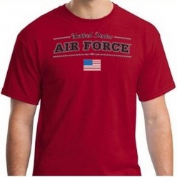 Картинка футболки United States Air Force With Flag T-Shirt, цвет красный