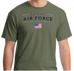 Картинка футболки United States Air Force With Flag T-Shirt, цвет оливковый