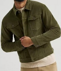 Вельветовая куртка Wrangler Corduroy Trucker - оливковая