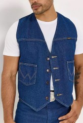 Джинсовый жилет Wrangler Unlined Denim Vest - Prewashed Indigo