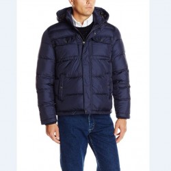 Чоловіча куртка Tommy Hilfiger Nylon Hooded Puffer - темно-синя (Midnight Navy)