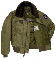 Лётная нейлоновая куртка Cockpit USA B-15 Nylon Bomber - Olive