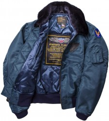 Лётная нейлоновая куртка Cockpit USA B-15 Nylon Bomber - AF Blue