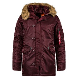 Куртка Аляска Alpha Industries N-3B Slim Fit Parka - тёмно-бордовая (Maroon)