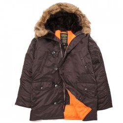 Куртка Аляска Alpha Industries N-3B Slim Fit Parka - тёмно-коричневая (Deep Brown)