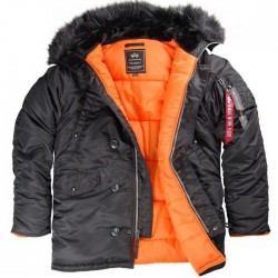 Куртка Аляска Alpha Industries N-3B Slim Fit Parka - чёрная