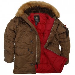 Куртка Аляска Alpha Industries N-3B Slim Fit Parka - коричневая