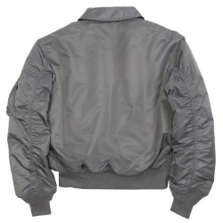 Фото куртки CWU 45/P Flight Jaket вид сзади, цвет вороненый метал